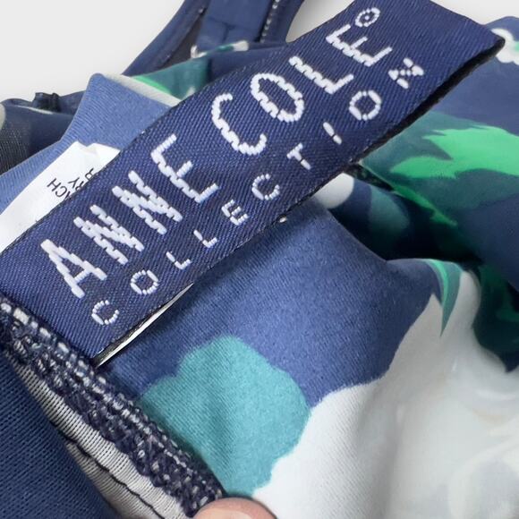 Anne Cole Sheer Blue Floral One Piece with Bandeau Size 6 - Picture 10 of 10